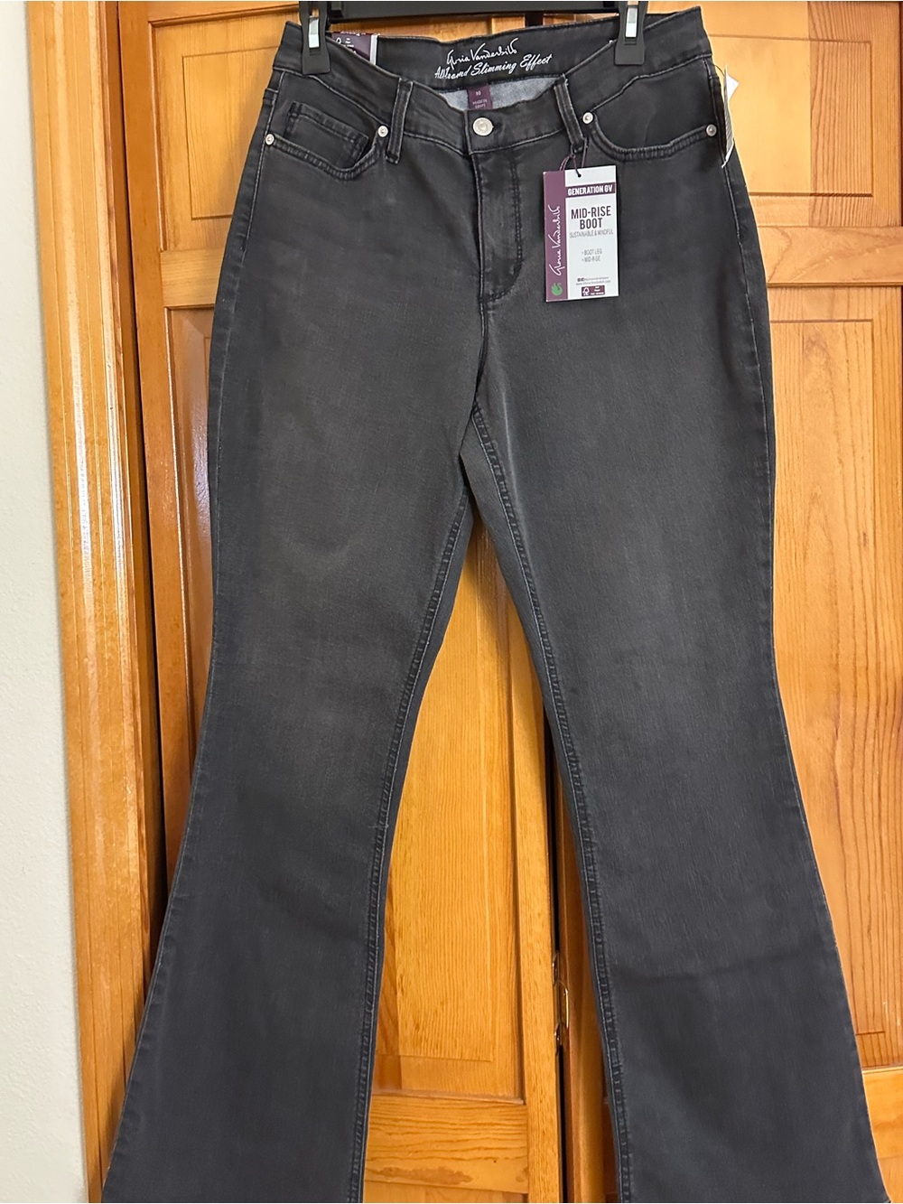 Gloria Vanderbilt Mid-Rise Flare Jeans in Charcoal